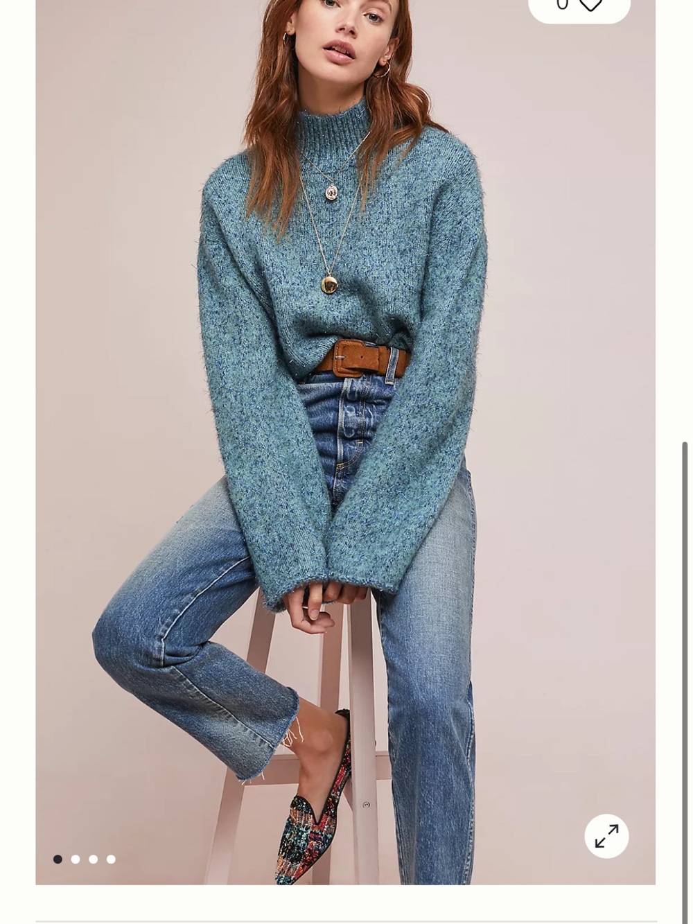 Anthropologie Moth Sparkle-Knit Tinsel Turtleneck
